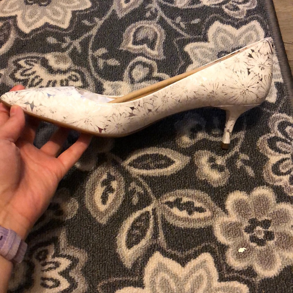 Elegant White Floral Women's Heels